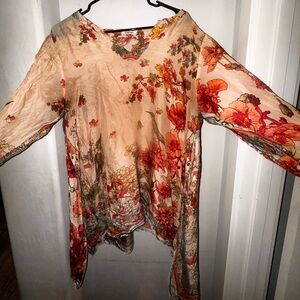 Johnny Was Multicolor Floral Blouse
